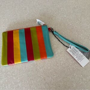 Colorblock Wristlet Clutch - Multicolor Stripes